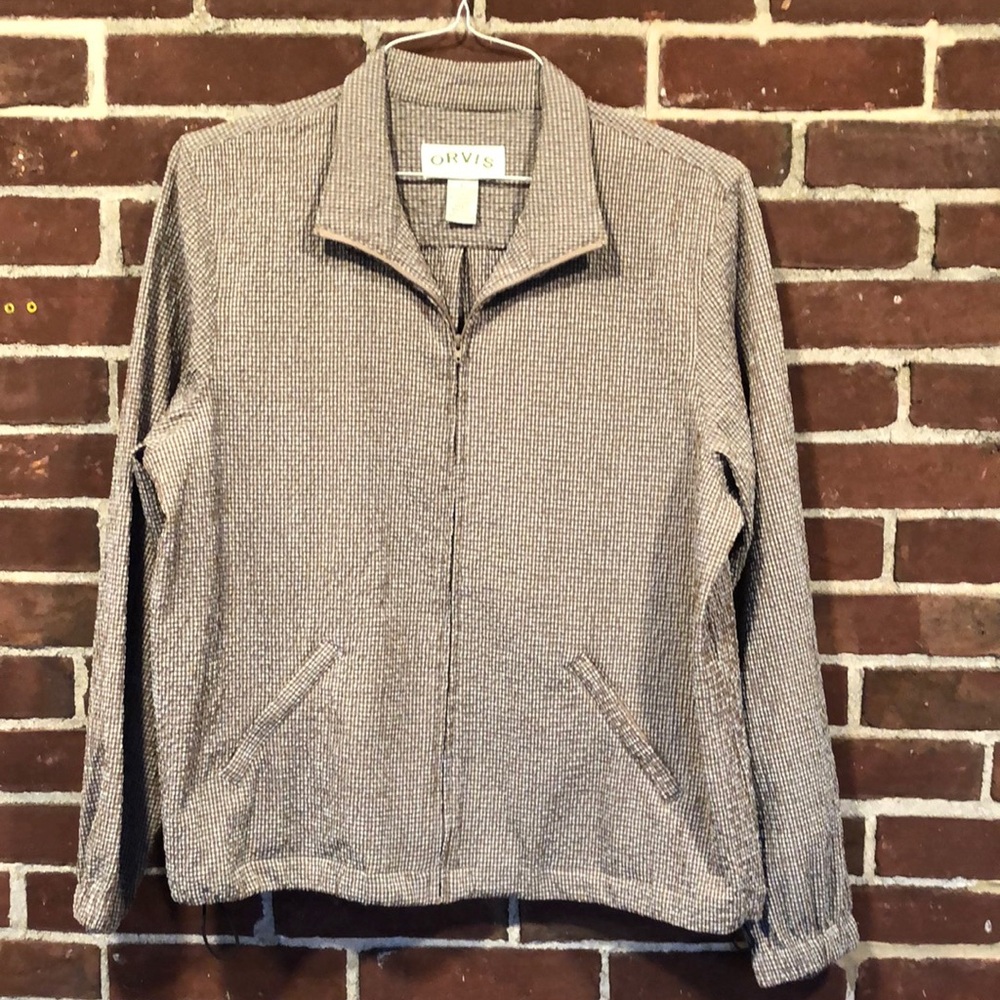 Orvis light weight zipper jacket. Light brown. SzL